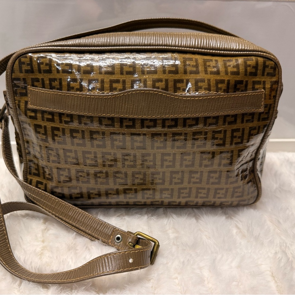 FENDI Zucchino FF Shoulder Crossbody Bag